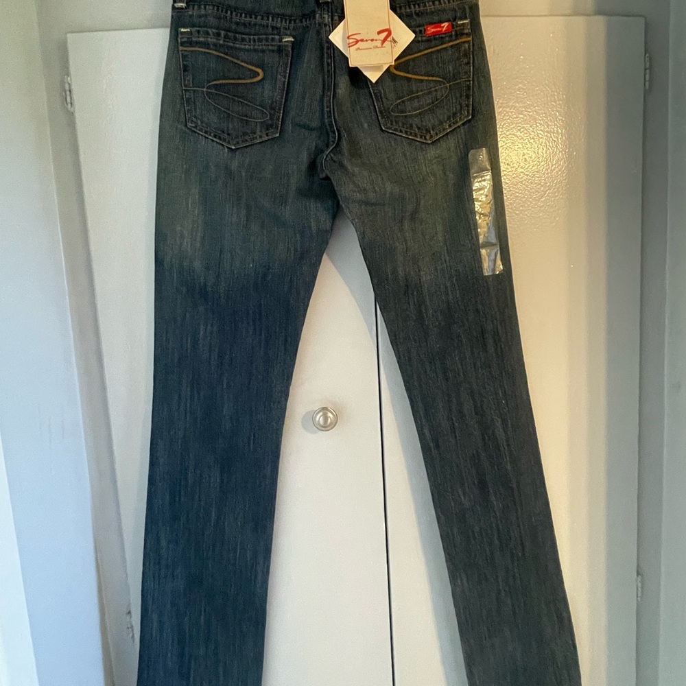 7 For All Mankind Dark Blue Straight Leg Jeans